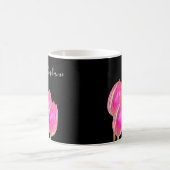 Rosa Tulip Floral Monogramm Name Schwarz benutzerd Kaffeetasse (Mittel)