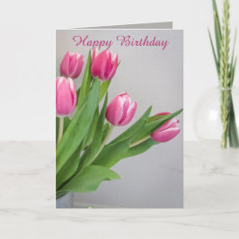 Rosa Tulip Geburtstagskarte Karte
