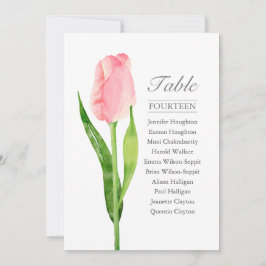 Rosa Tulip Single Hochzeitstabelle Einladung
