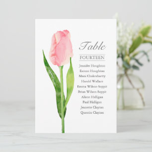 Rosa Tulip Single Hochzeitstabelle Einladung