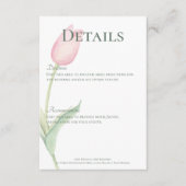 Rosa Tulip Solo Hochzeitsdetails Begleitkarte (Vorderseite)