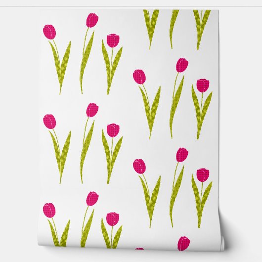Rosa Tulip-Tapete Tapete (Abrollen)