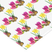 Rosa Tulip und gelbe Daffodien Frühlingssaison Kurzer Tischläufer (Ecke)