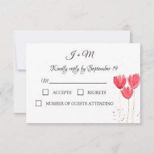 Rosa Tulips Bläserne Blume Frühjahr Hochzeit UAWG RSVP Karte