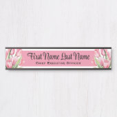 Rosa Tulips Blumengestelle Türschild (Vorderseite )