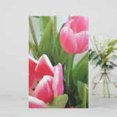 Rosa Tulips, Blumenstrauß, Blume Briefpapier (Stehend Vorderseite)