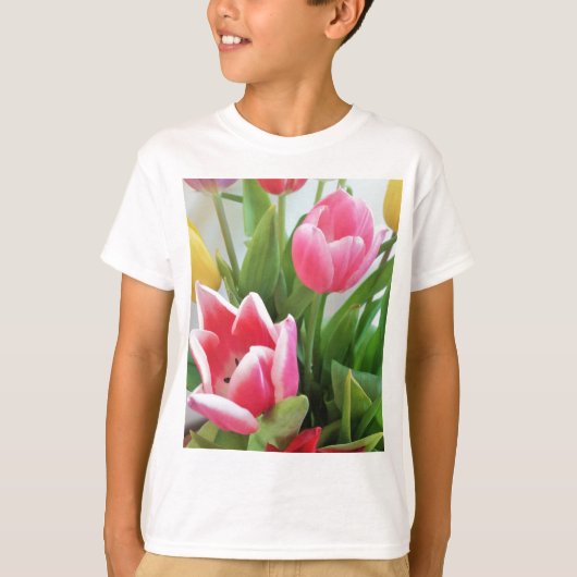 Rosa Tulips, Blumenstrauß, Blume T-Shirt (Vorderseite)