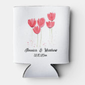 Rosa Tulips Blütenfrühling Rustikale Hochzeiten Dosenkühler (Vorderseite)