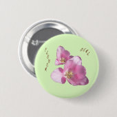 Rosa Tulips Flower Knopf Button (Vorne & Hinten)
