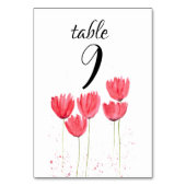 Rosa Tulips Frühlingsbläserne Blume Hochzeit Tischnummer (Rückseite)