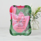 Rosa Tulips Hochzeit Einladungen (Stehend Vorderseite)