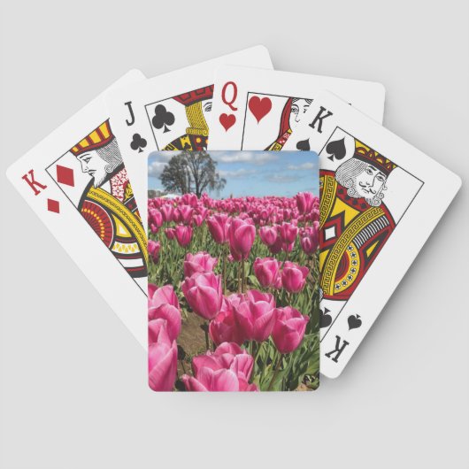 Rosa Tulips in a Field, Oregon Spielkarten (Rückseite)