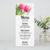 Rosa Tulips mit grünem Blätter Foto Einladung (Stehend Vorderseite)