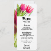 Rosa Tulips mit grünem Blätter Foto Einladung (Vorne/Hinten)