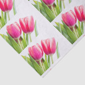 Rosa Tulips mit grünem Blätter Foto Seidenpapier (Ausschnitt)