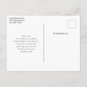 Rosa Tulips mit grünen Blätter Foto Vielen Dank Postkarte (Rückseite)