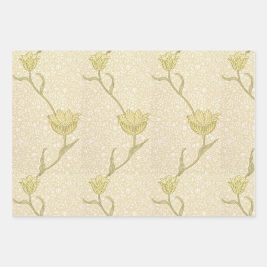 Rosa Tulips Morris Muster Geschenkpapier Set (Vorderseite 2)