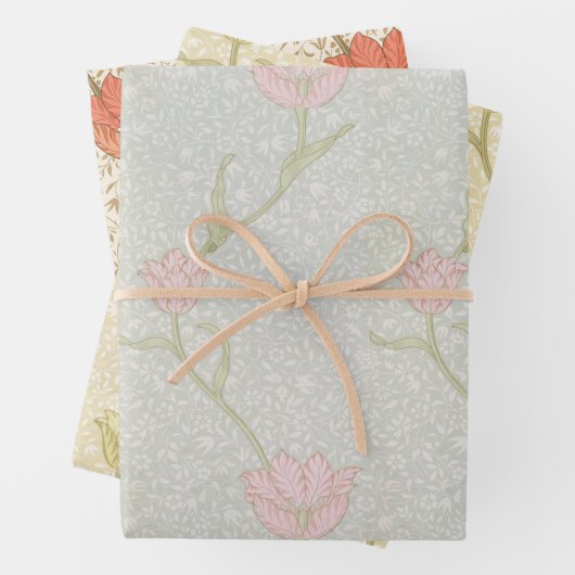 Rosa Tulips Morris Muster Geschenkpapier Set (Beispiel)