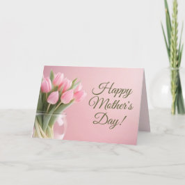 Rosa Tulips Muttertag Feiertagskarte