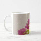 Rosa Tulips und Spitzen Kaffeetasse (Links)