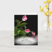 Rosa Tulissen im Wasser Beileid Danke Karte (Gelbe Blume)