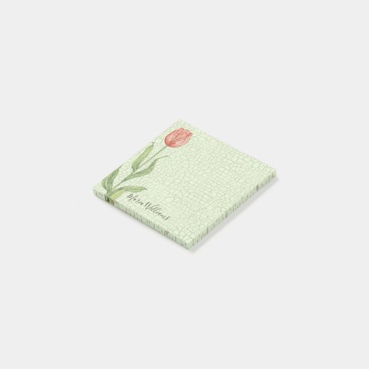 Rosa Tulpe addieren Namens3x3 Post-it Klebezettel (angewinkelt)