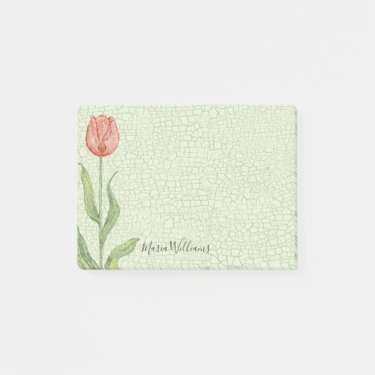 Rosa Tulpe addieren Namens4x3 Post-it Klebezettel (Vorderseite)