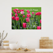 Rosa Tulpe-Blume vom Frühling, Das Gebet des Herrn Poster (Küche)