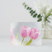 Rosa Tulpe-Blumen-Blumenblätter Postkarte (Stehend Vorderseite)