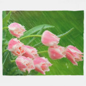 Rosa Tulpe-Blumen Fleecedecke (Vorderseite (Horizontal))