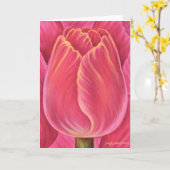 Rosa Tulpe-Blumen-Natur-Malerei - multi Karte (Gelbe Blume)