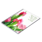 Rosa Tulpe-Blumenstrauß-Notizbuch Notizblock (Linke Seite)