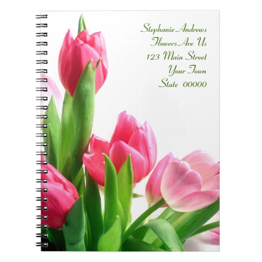 Rosa Tulpe-Blumenstrauß-Notizbuch Notizblock (Vorderseite)