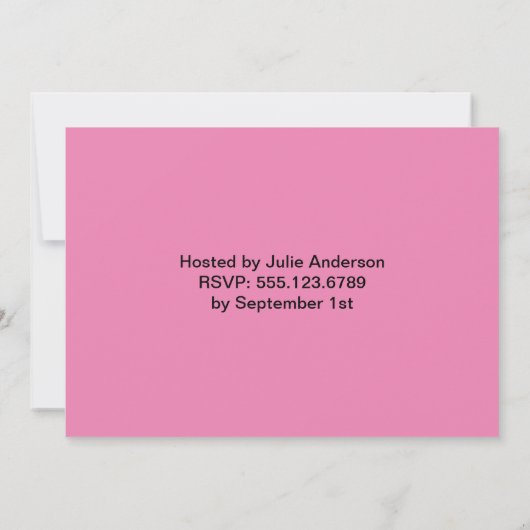 Rosa Tulpe Einladung (Rückseite)