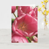 Rosa Tulpe-Gruß-Karte Karte (Gelbe Blume)