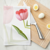 Rosa Tulpe-Kaleidoskop-Muster Handtuch (Viertel Falte)