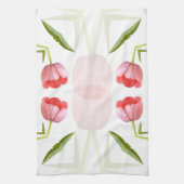 Rosa Tulpe-Kaleidoskop-Muster Handtuch (Vertikal)