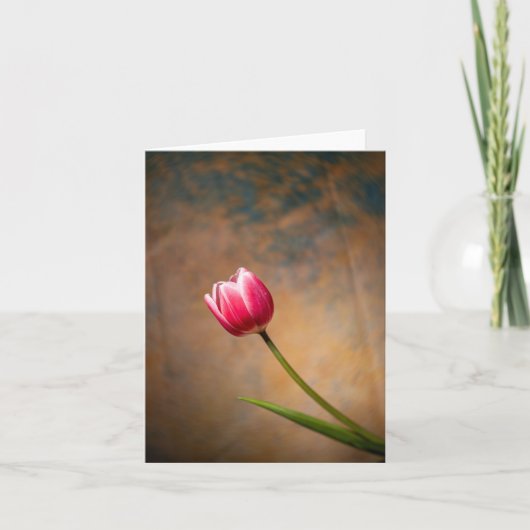 Rosa Tulpe mit einer Wendung Karte (Vorderseite)