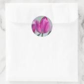 Rosa Tulpe Runder Aufkleber (Tasche)