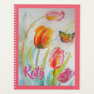 Rosa Tulpe Tulpen Blumen Notizbuch Planer