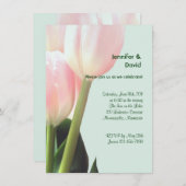 Rosa Tulpe-Verlobungs-Mitteilung Einladung (Vorne/Hinten)