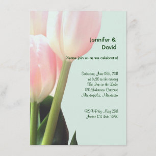 Rosa Tulpe-Verlobungs-Mitteilung Einladung
