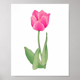 Rosa Tulpe, vintage japanische Kunst 12 x 1`6 Poster