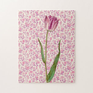 Rosa Tulpe Vintage Kunstpuzzle Puzzle