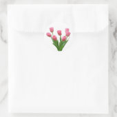 Rosa Tulpen - anpassbar Runder Aufkleber (Tasche)