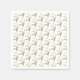 Rosa Tulpen Aquarell Blumen Baby Shower Serviette