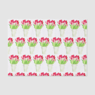 Rosa Tulpen Aquarell elegante rustikale Seidenpapier