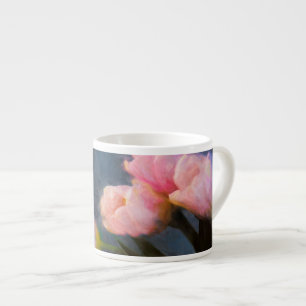 Rosa Tulpen auf blauem Paisley Espressotasse