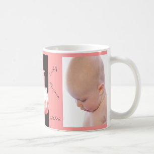 Rosa Tulpen BABY-MÄDCHEN personalisierte Kaffeetasse