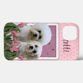 Rosa Tulpen - Bichon und maltesisches Case-Mate iPhone Hülle (Rückseite (Horizontal))